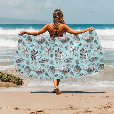 Seashell Beach Print Design LKS302 Beach Towel 32" x 71"