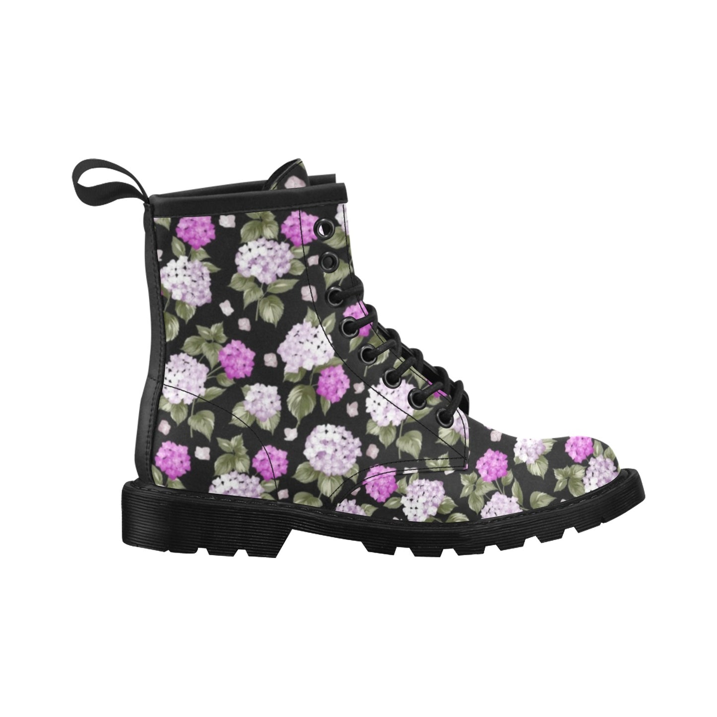 Hydrangea Pattern Print Design HD011 Women's Boots