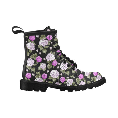 Hydrangea Pattern Print Design HD011 Women's Boots