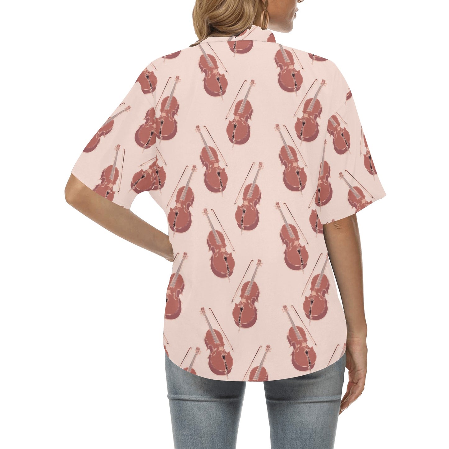 Cello Pattern Print Design 03 Women's Hawaiian Shirt