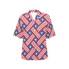 American flag Pattern Women's Hawaiian Shirt