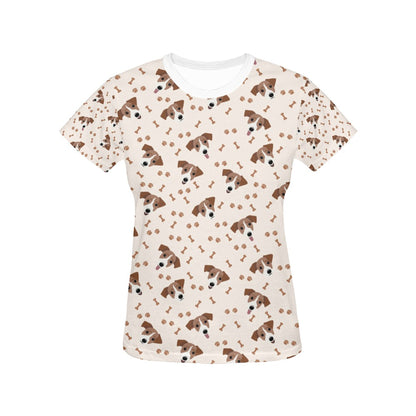 Russell Terriers Paw Print Design LKS303 Women's  T-shirt