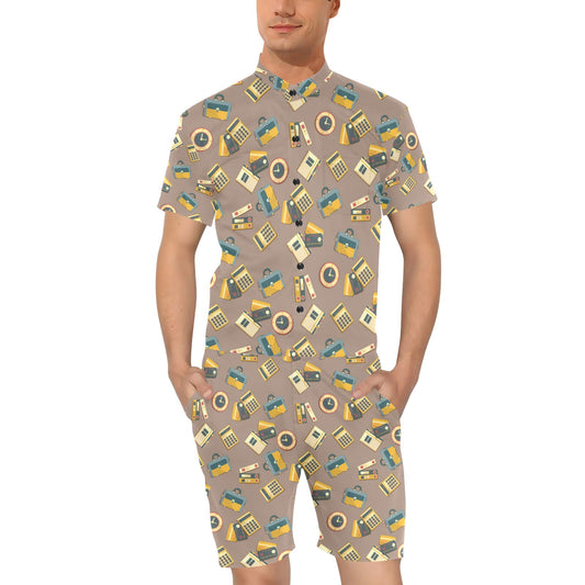 Accounting Financial Pattern Print Design 03 Men's Romper