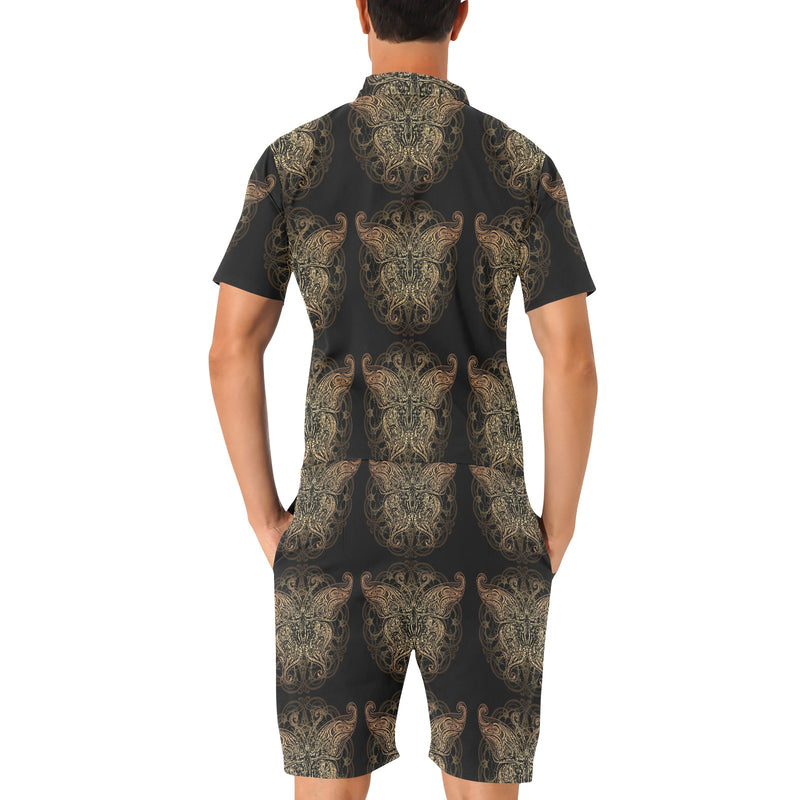 Gold Butterfly Ornamental Men's Romper