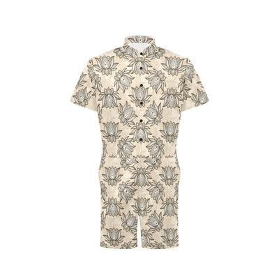 lotus Boho Pattern Print Design LO05 Men's Romper