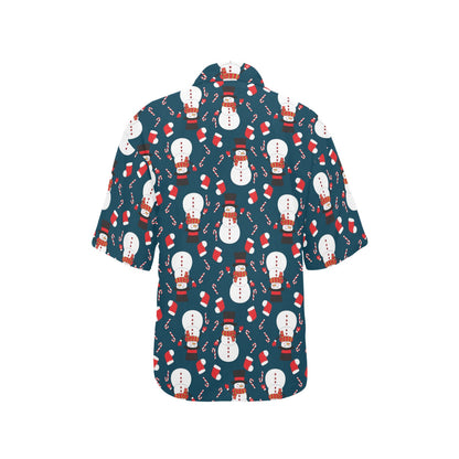 Snowman Print Design LKS301 Women's Hawaiian Shirt