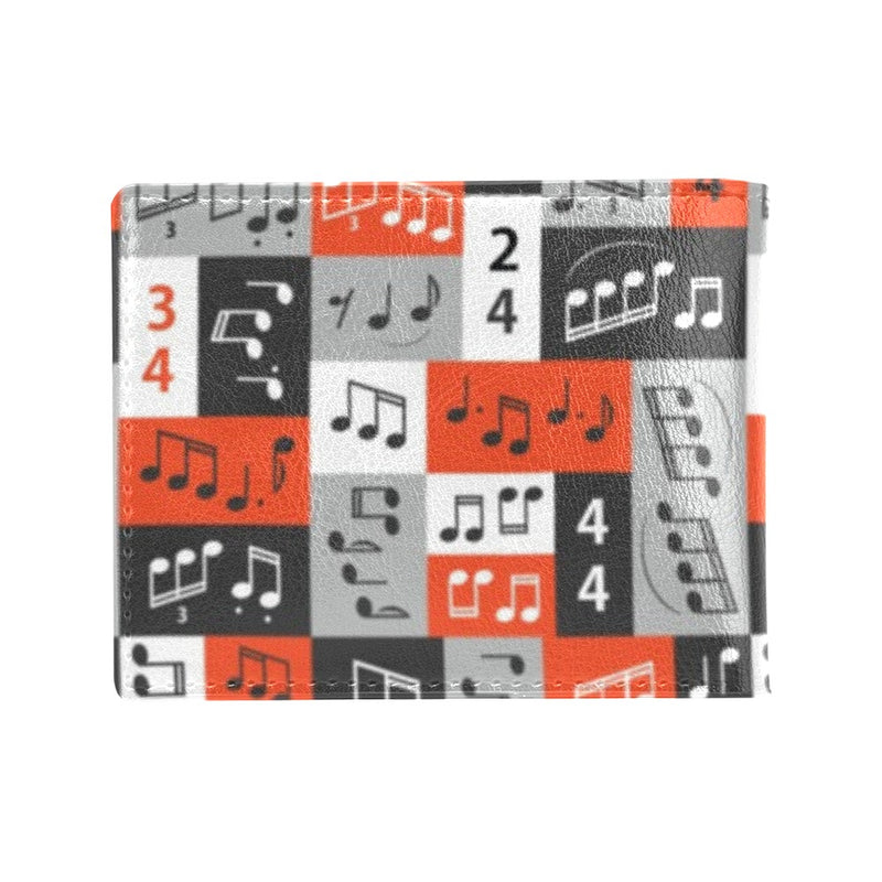 Music Note Design Themed Print Men's ID Card Wallet