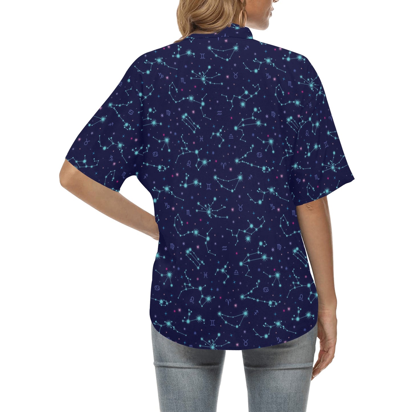 Constellation Pattern Print Design 01 Women's Hawaiian Shirt