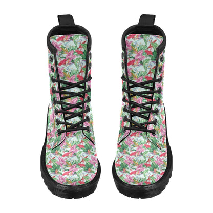 Tropical Flower Print Design LKS304 Women's Boots