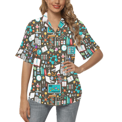 Science Print Design LKS303 Women's Hawaiian Shirt