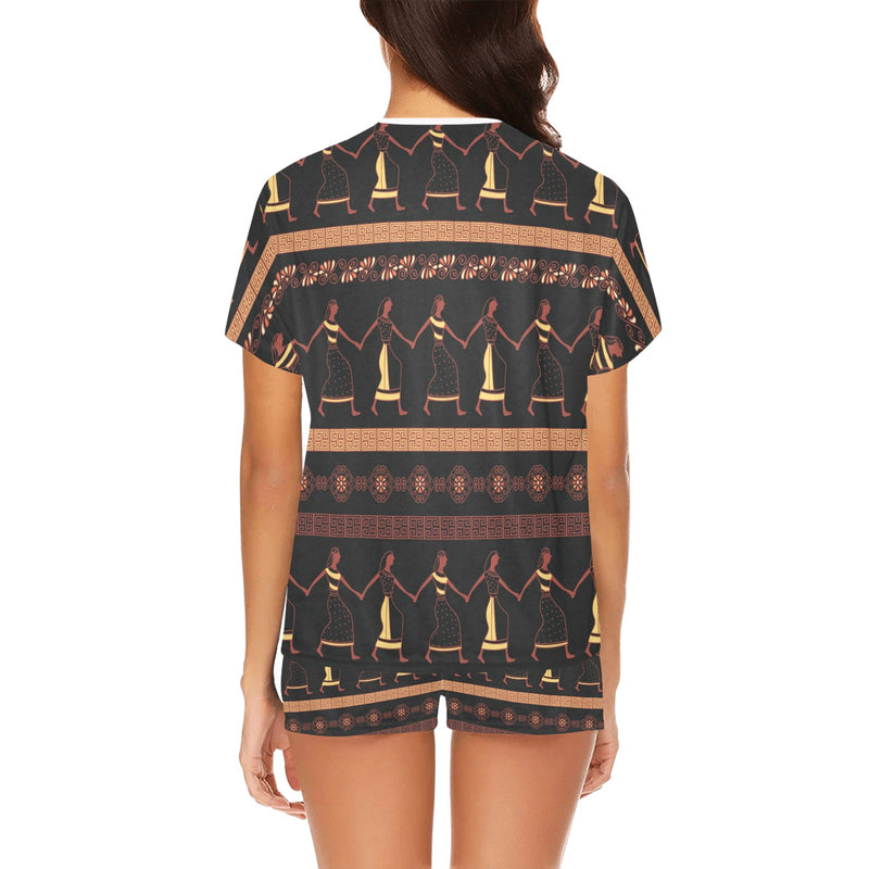 Ancient Greek Human Print Design LKS306 Women's Short Pajama Set