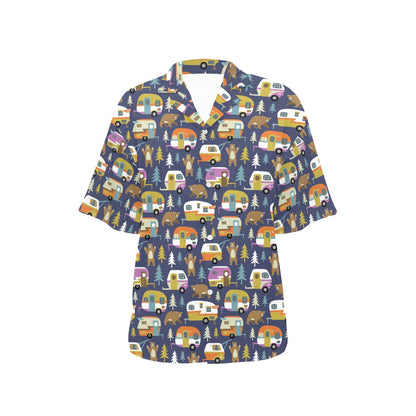 Camper Pattern Print Design 04 Women's Hawaiian Shirt