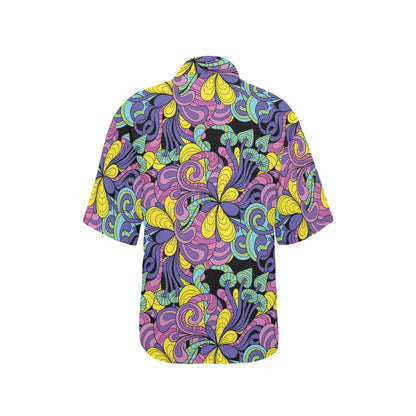 Psychedelic Pattern Print Design A04 Women's Hawaiian Shirt