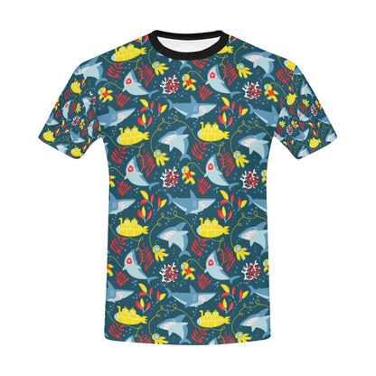 Scuba With Sharks Print Design LKS303 Men's All Over Print T-shirt