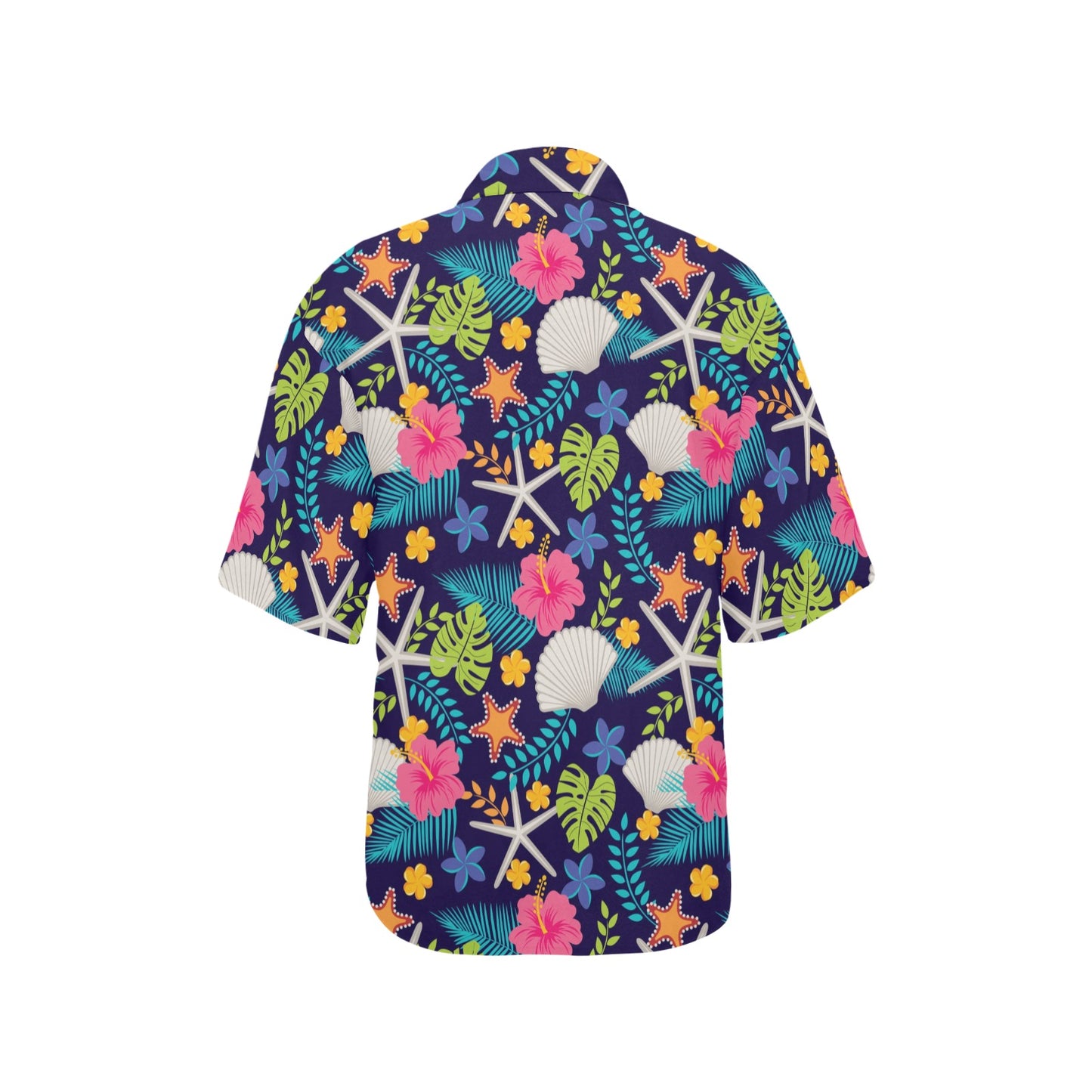 Beach Seashell Floral Theme Women's Hawaiian Shirt