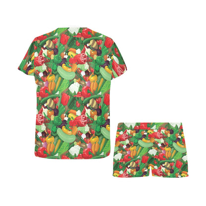 Salad Mix Vegetableprint Design LKS301 Women's Short Pajama Set