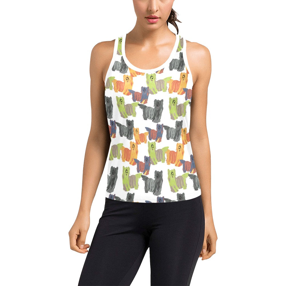 Skye Terriers Print Design LKS301 Women's Racerback Tank Top