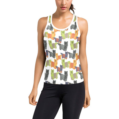 Skye Terriers Print Design LKS301 Women's Racerback Tank Top