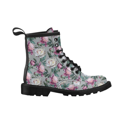 Peony Pattern Print Design PE01 Women's Boots