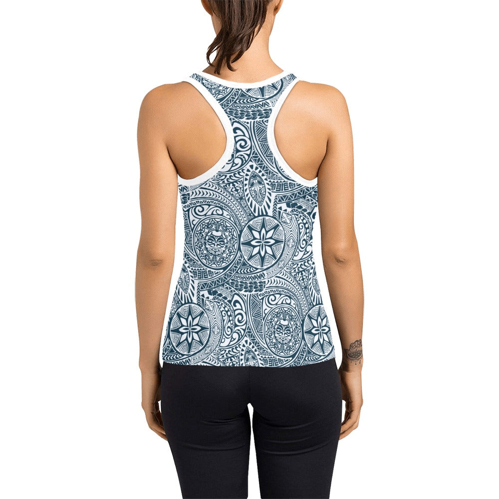 Samoan Pattern Print Design LKS306 Women's Racerback Tank Top