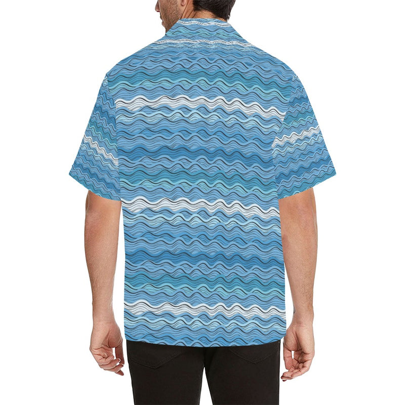 Wave Print Design LKS301 Men's Hawaiian Shirt