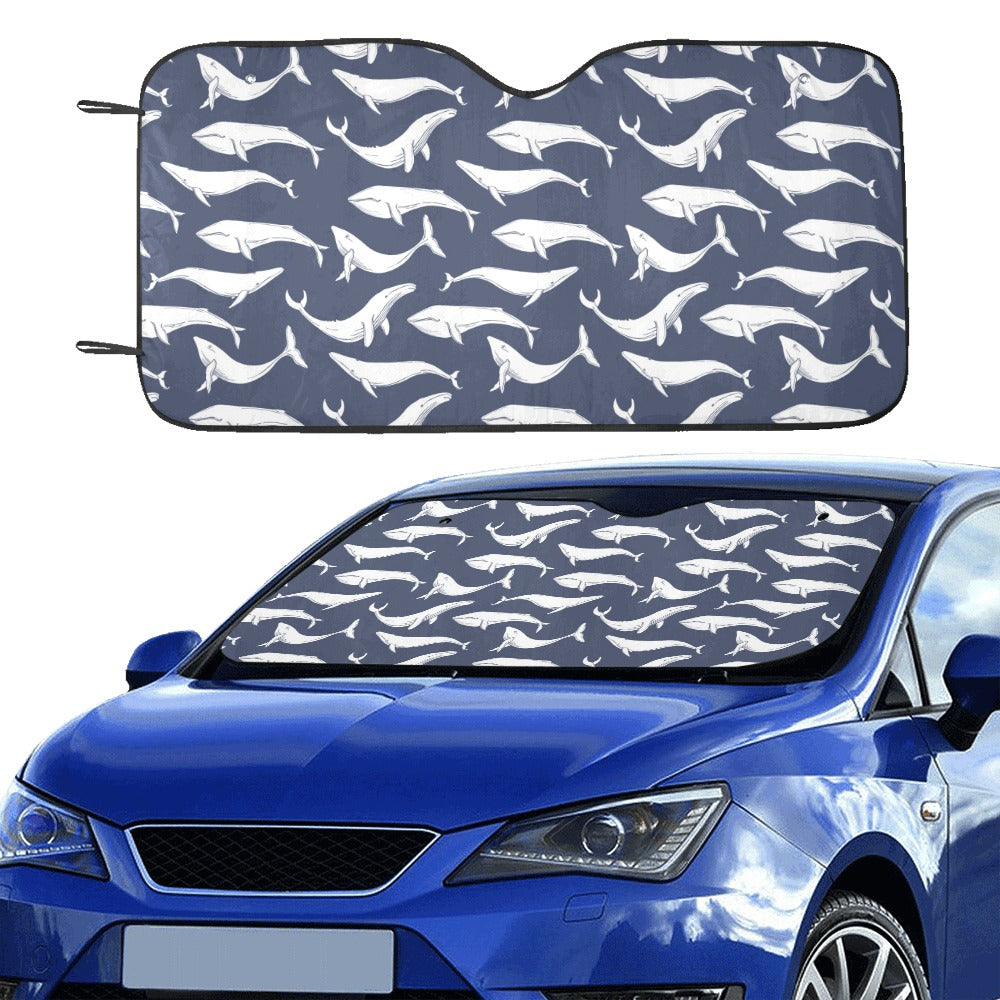 Whale Print Design LKS308 Car front Windshield Sun Shade