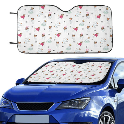 Russell Terriers Print Design LKS308 Car front Windshield Sun Shade
