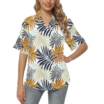 Colorful Tropical Palm Leaves Women's Hawaiian Shirt