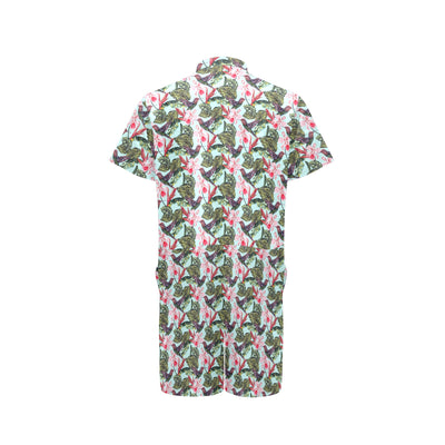 Hummingbird Cute Themed Print Men's Romper