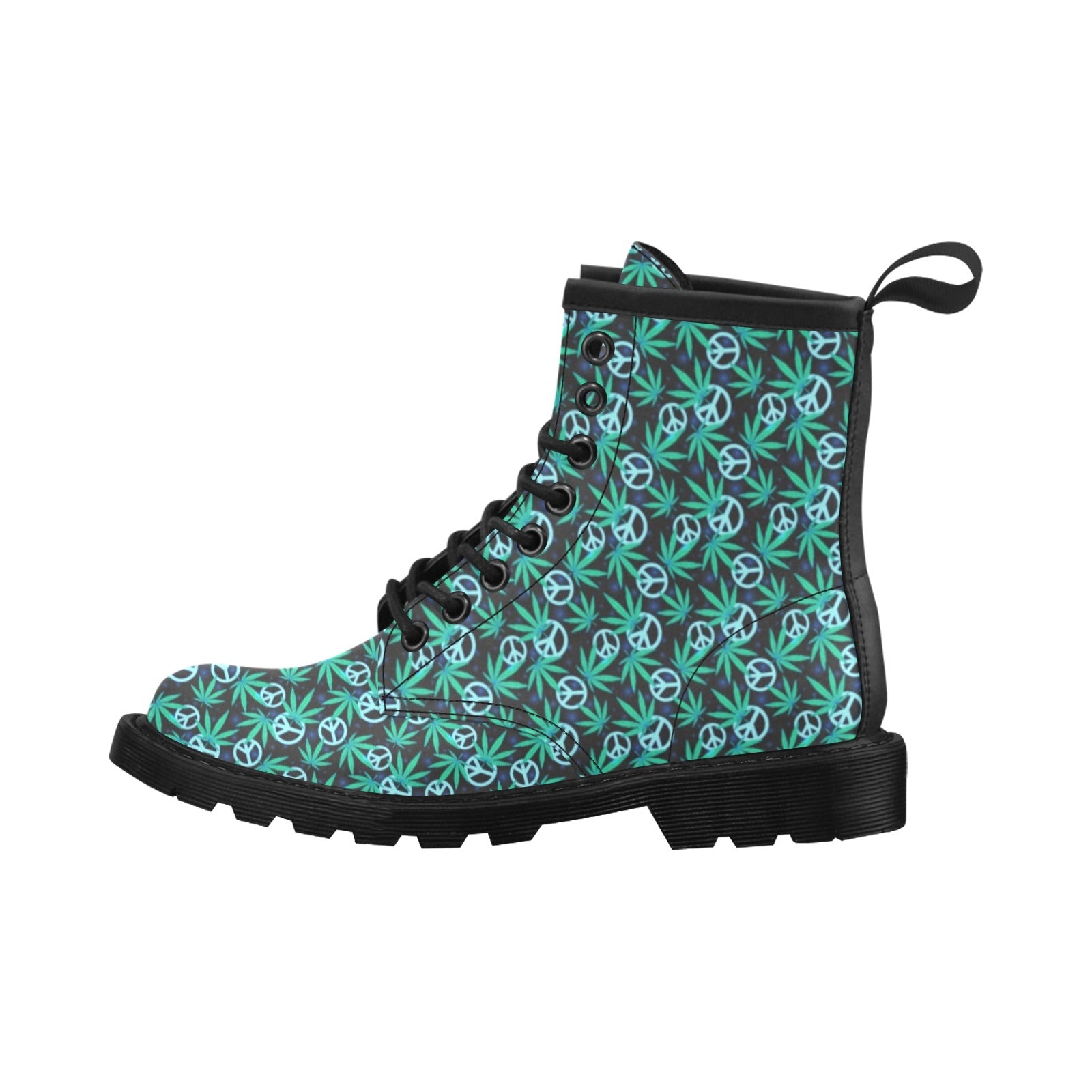 Peace Sign Themed Design Print Women's Boots