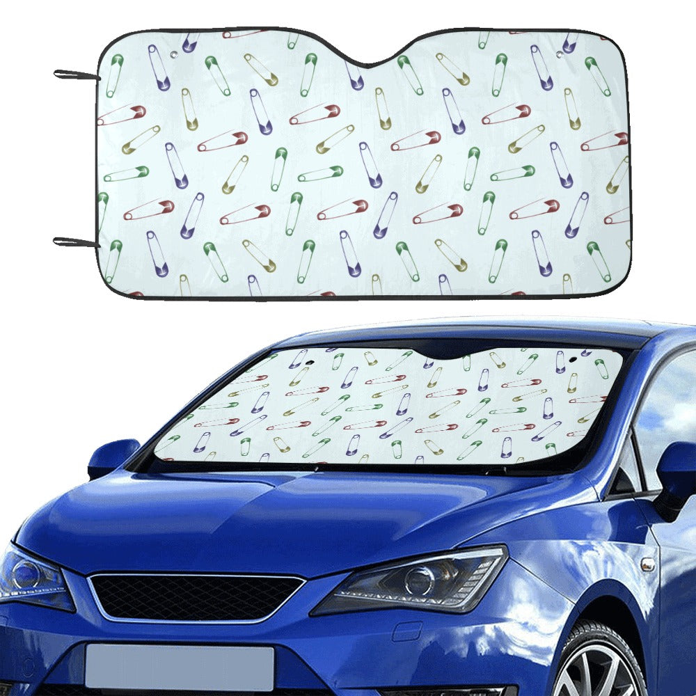 Safety Pin Print Design LKS303 Car front Windshield Sun Shade