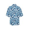 Wave Themed Pattern Print Women's Hawaiian Shirt