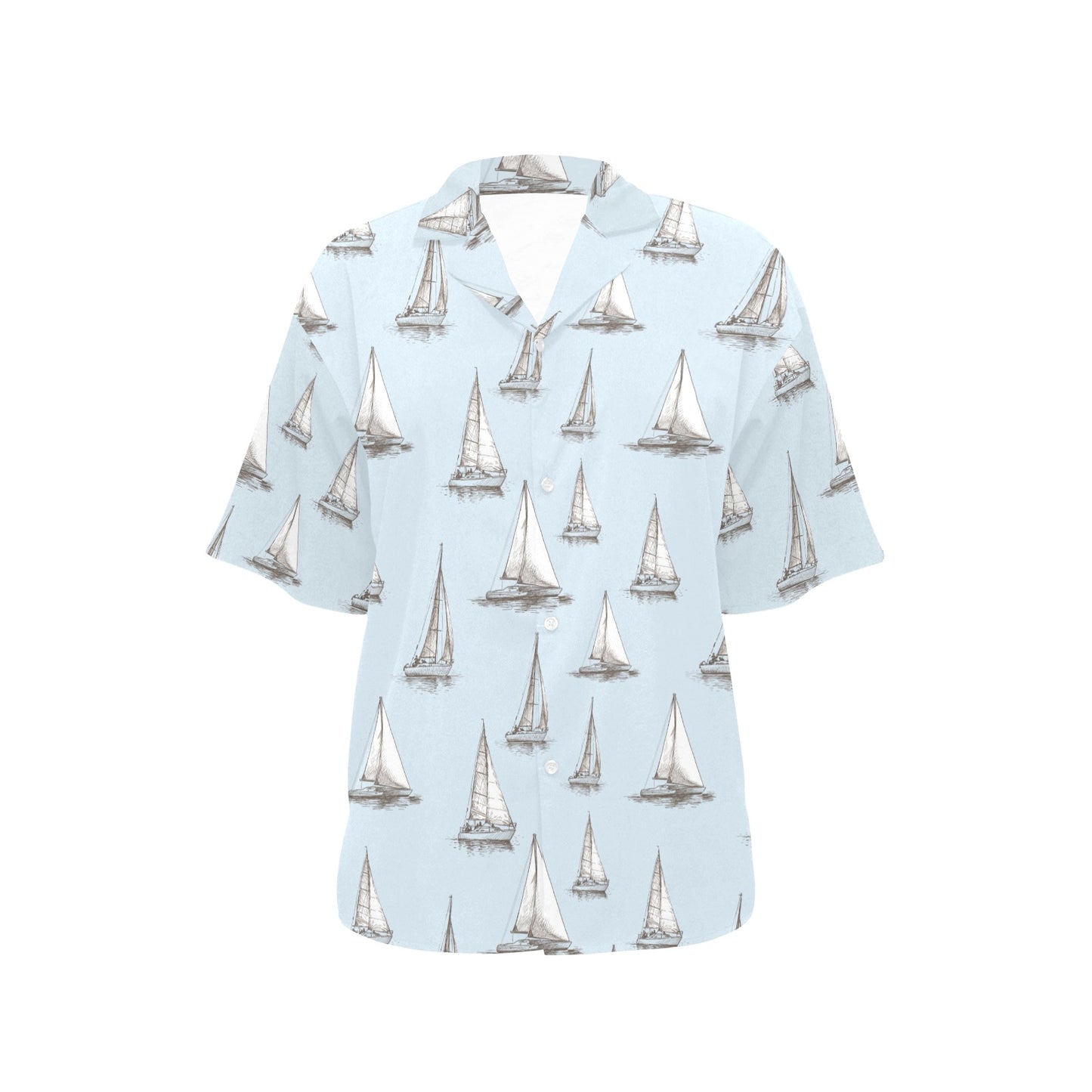 Sailing Ships Pattern Print Design A01 Women's Hawaiian Shirt