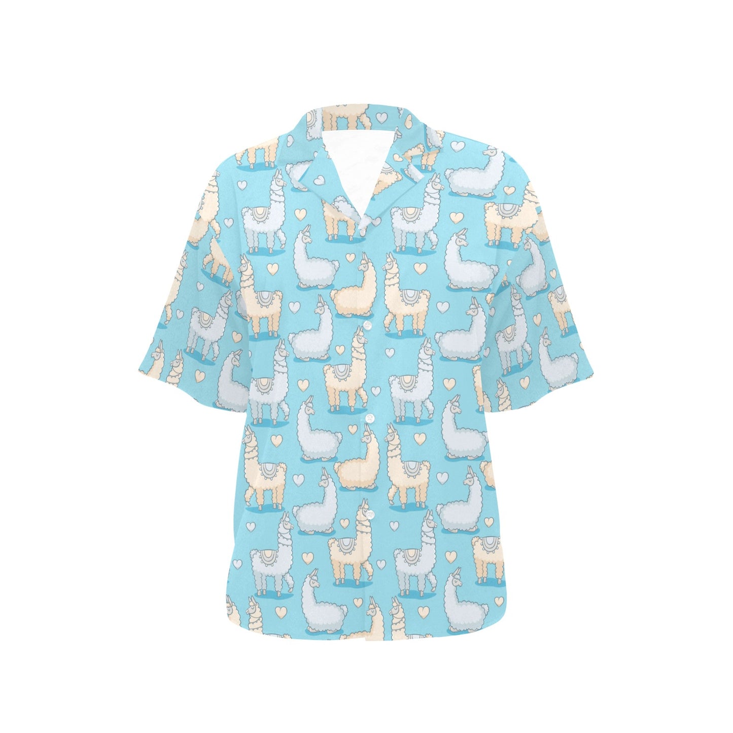 Alpaca Pattern Print Design 06 Women's Hawaiian Shirt