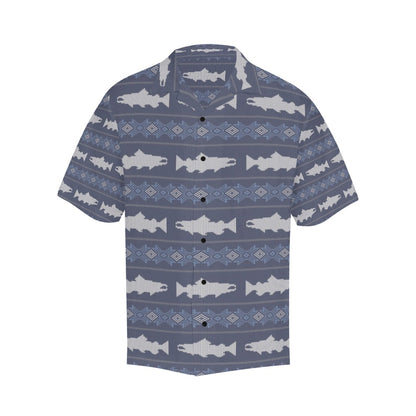 Salmon Fish Knit Style Print Design LKS304 Men's Hawaiian Shirt