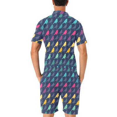 Birds Pattern Print Design 01 Men's Romper