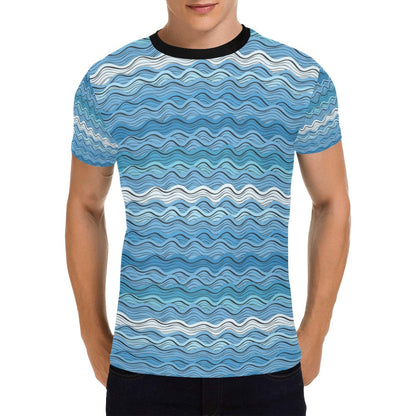 Wave Print Design LKS301 Men's All Over Print T-shirt