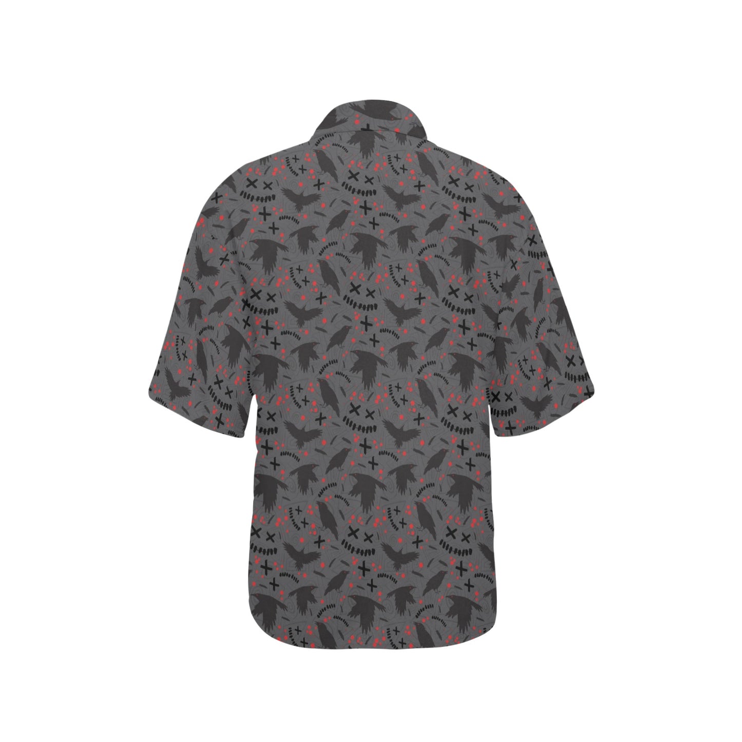 Crow Pattern Print Design 02 Women's Hawaiian Shirt