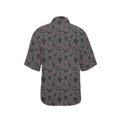 Crow Pattern Print Design 02 Women's Hawaiian Shirt