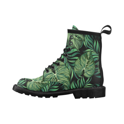 Green Fresh Tropical Palm Leaves Women's Boots