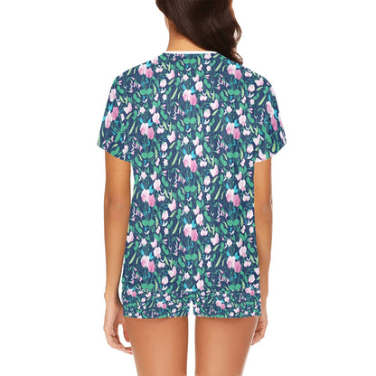 Sweet Pea Print Design LKS303 Women's Short Pajama Set