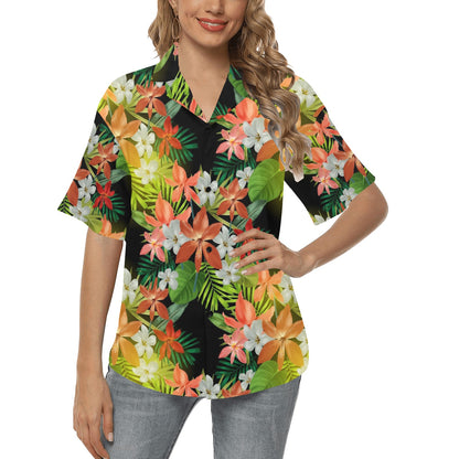 Amaryllis Pattern Print Design AL07 Women's Hawaiian Shirt