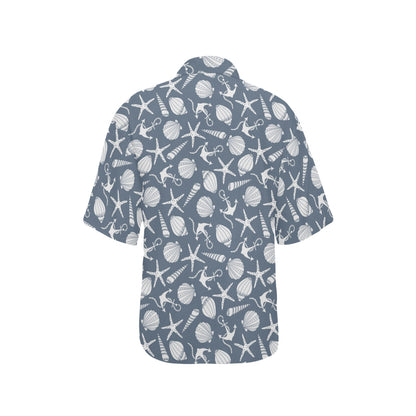 Seashell Print Design LKS306 Women's Hawaiian Shirt