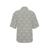 Damask Grey Elegant Print Pattern Women's Hawaiian Shirt