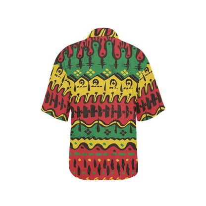 Rasta Pattern Print Design A01 Women's Hawaiian Shirt