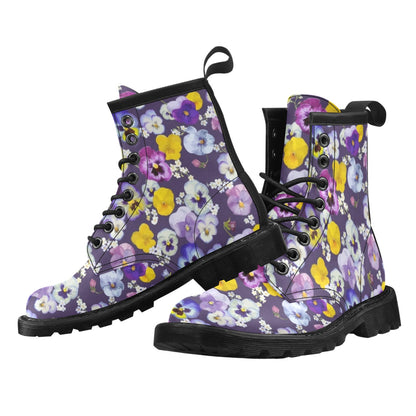Pansy Pattern Print Design PS02 Women's Boots