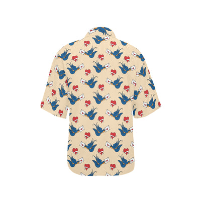 Swallow Bird Pattern Print Design 05 Women's Hawaiian Shirt