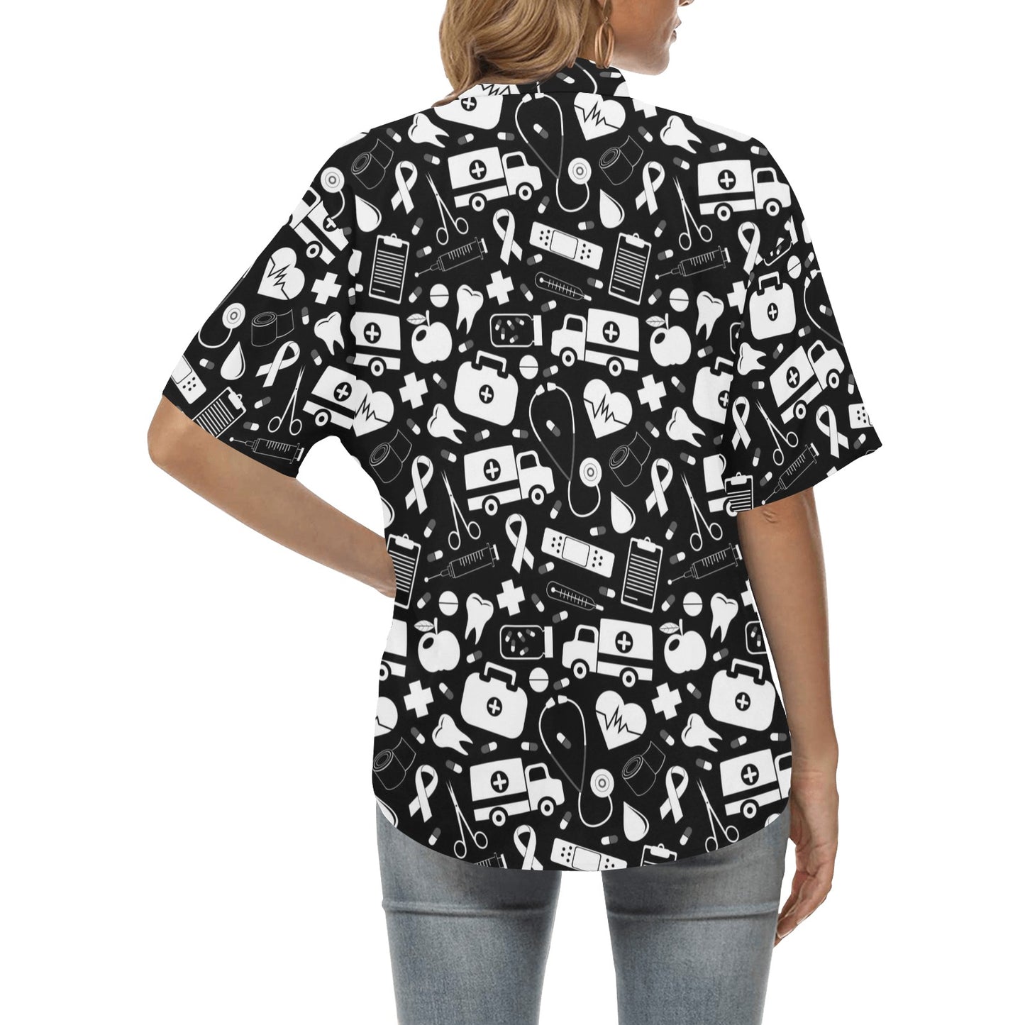 Medical Pattern Print Design 01 Women's Hawaiian Shirt