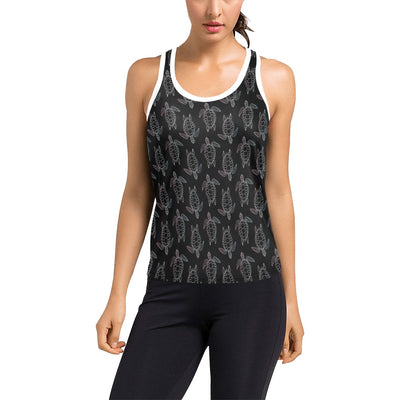 Sea Turtle Print Design LKS3012 Women's Racerback Tank Top