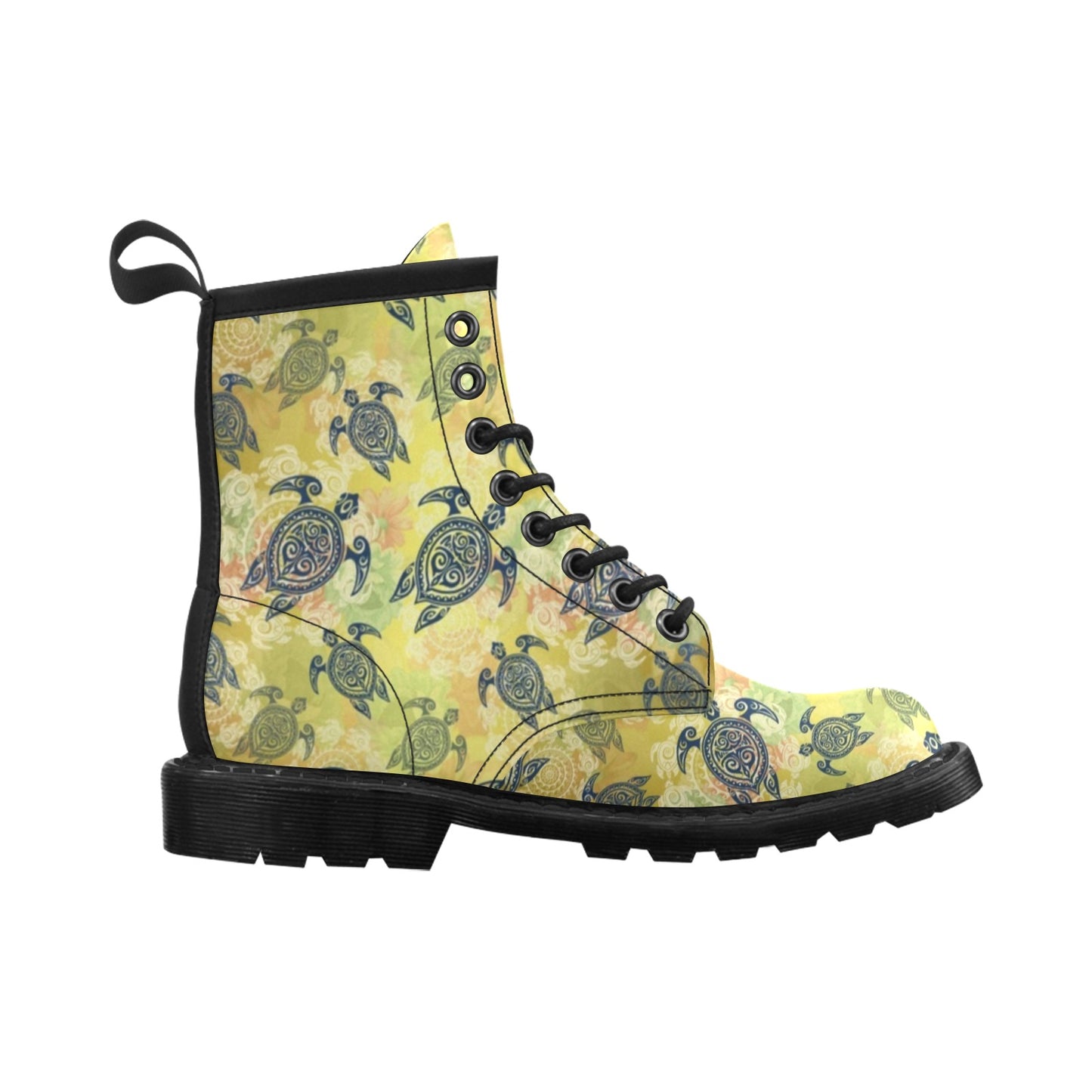 Hawaiian Turtle Tribal Design Print Women's Boots